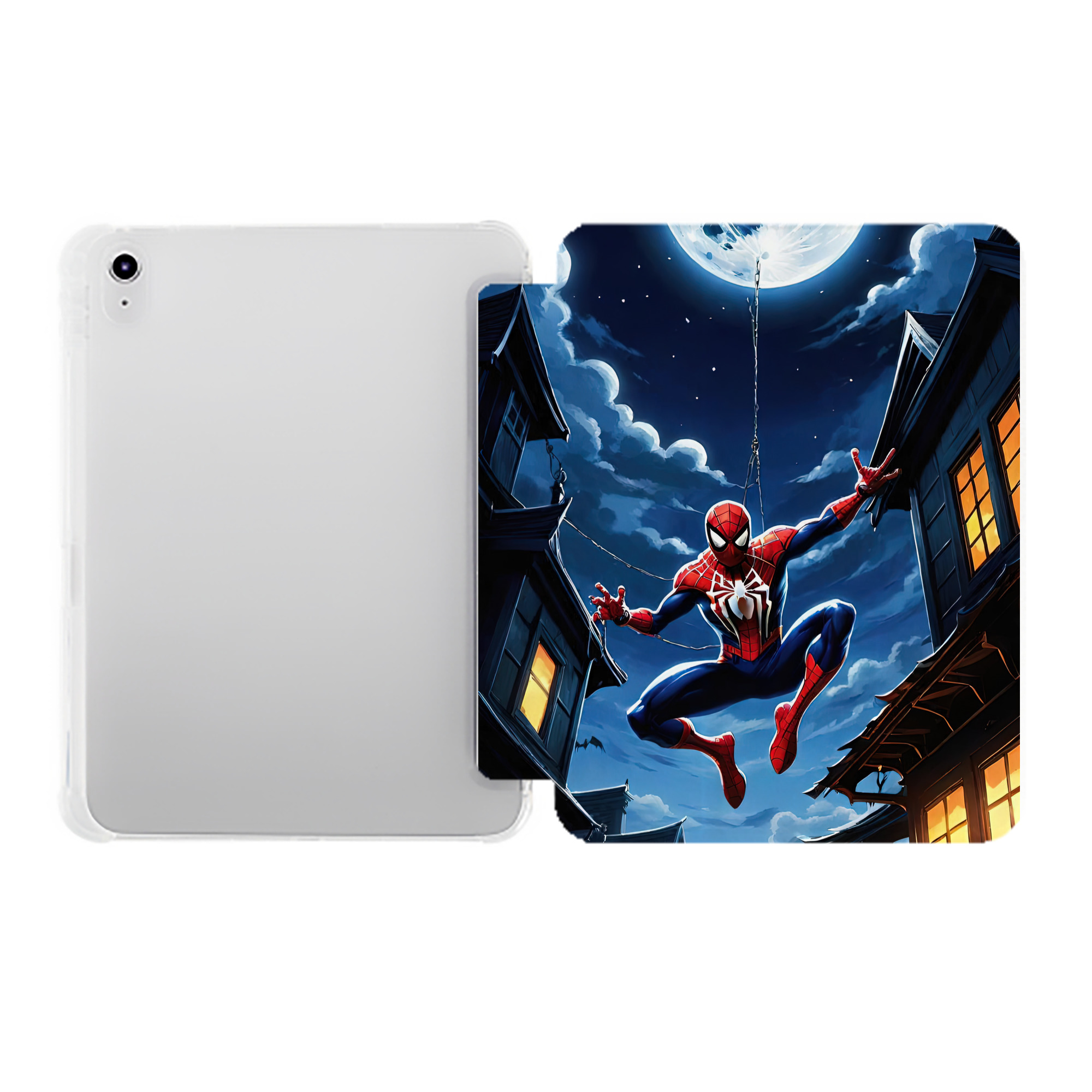 （画像用） Spider Man スパイダーマン IPad ケース ペン収納付き 三つ折りスタンド PUレザー×シリコン 対応機種9.5/10.5/10.9インチ